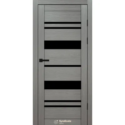 Межкомнатные Двери Syndicate Doors SD-PVC-104 Черное стекло ПВХ плёнка-6