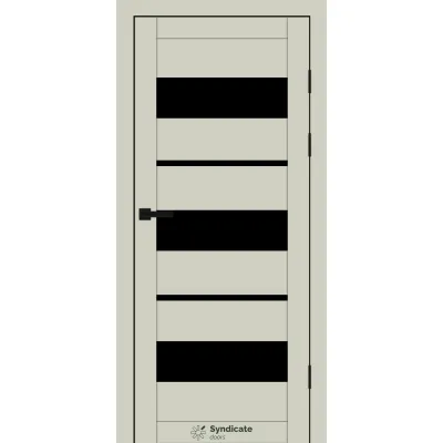 Міжкімнатні Двері Syndicate Doors SD-PVC-105 Чорне скло ПВХ плівка-0