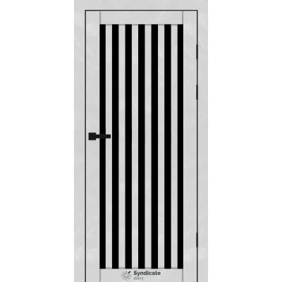Міжкімнатні Двері Syndicate Doors SD-PVC-125 Чорне скло ПВХ плівка-1