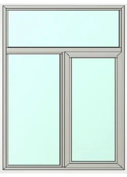 Металлопластиковое окно WDS 6S двухстворчатое с фрамугой 1500 x 1850 мм