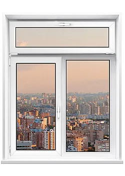 Металлопластиковое окно WDS 6S двухстворчатое с фрамугой 1500 x 2100 мм