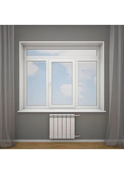 Металопластикове вікно VEKA Softline тристулкове з фрамугою 2200 x 2100 мм