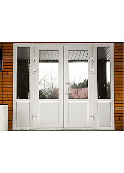 Металопластикові вхідні двері VEKA Softline з фрамугою 3000 x 2000