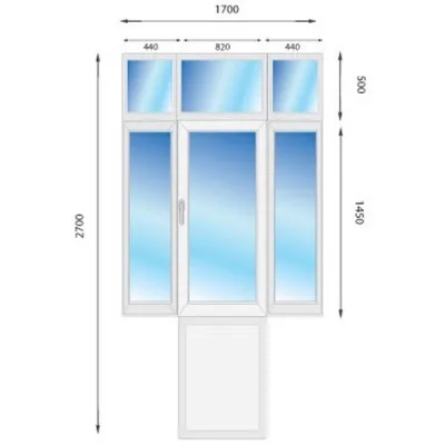 Металопластикові двері VEKA Softline з фрамугою 1700 x 2700-0