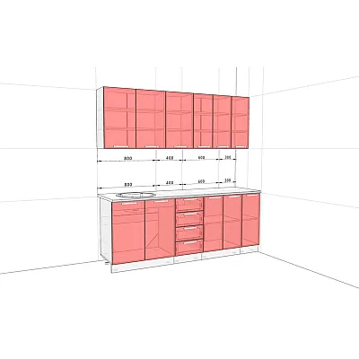 Готова кухня Комфорт Еко 2,1 метра пряма Графіт (антрацит), Дуб сонома-1