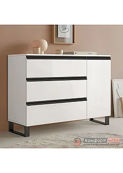 Комод для вещей Комфорт Flex 1200 мм с ДСП фасадами Белый для игрушек