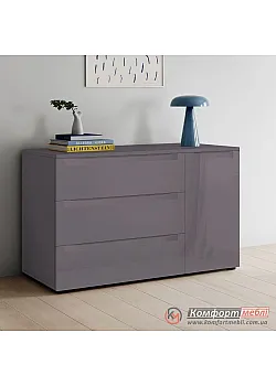 Комод с ящиками Комфорт Flex 1.2 м из МДФ Графитовый для белья.