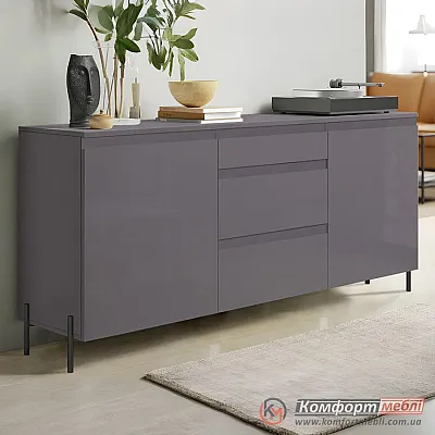 Комод-тумба Комфорт Flex 1,5 м с МДФ фасадами Графит в зал-0