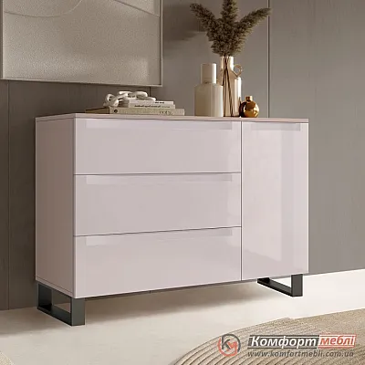 Длинная тумба Комфорт Flex 1200 мм из МДФ Бархат бежевый в спальню.-0