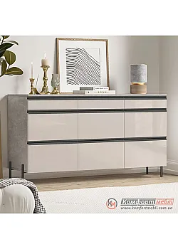 Бежевый комод Комфорт Flex 1 5 метра ДСП фасад Кашемир в спальню