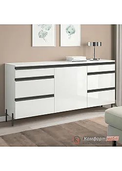 Комод классический Комфорт Flex 1.5м с ДСП фасадами Белый в гардеробную.