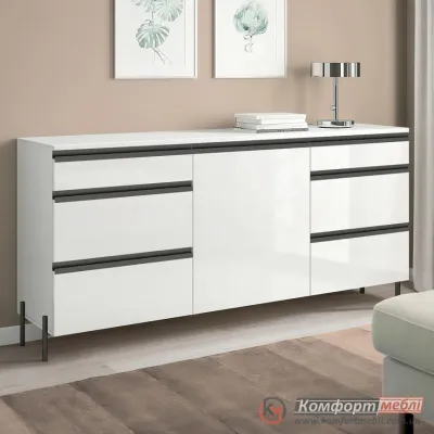 Комод классический Комфорт Flex 1.5м с ДСП фасадами Белый в гардеробную.-0