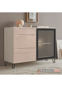 Комод буфет Комфорт Флекс 1 м с МДФ фасадами Капучино в гостиную