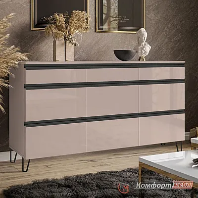 Сучасний комод Комфорт Flex 150 см з ДСП фасадами Тоффі в кімнату-0