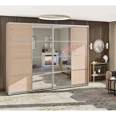 Шкаф-купе 3 м Комфорт "Из 4-х частей" 4 дверный дуб натуральный-0