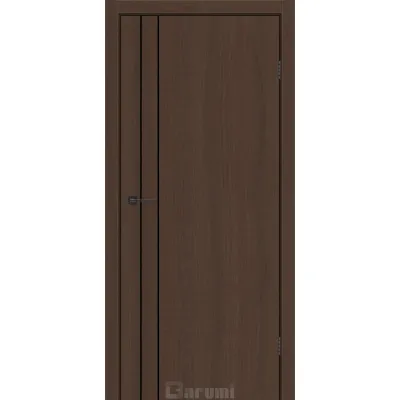 Міжкімнатні Двері Darumi Doors Plato Line PTL-05 дуб каріні молдинг і торці алюміній чорний Ламінатин-0