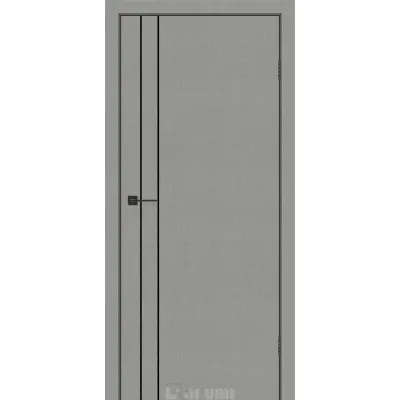 Межкомнатные Двери Darumi Doors Plato Line PTL-05 металлический грей молдинг и торцы алюминий черный Ламинатин-0