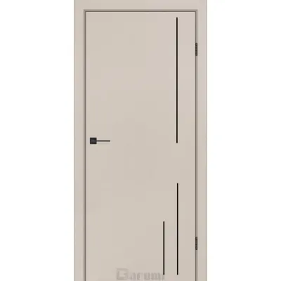 Міжкімнатні Двері Darumi Doors Plato Line PTL-06 димчастий краст молдинг і торці алюміній чорний Ламінатин-0