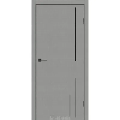 Межкомнатные Двери Darumi Doors Plato Line PTL-06 металлический грей молдинг и торцы алюминий черный Ламинатин-0