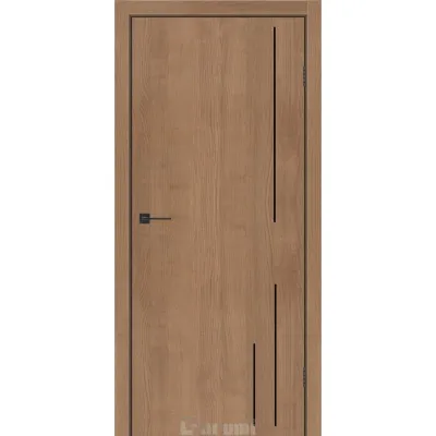 Міжкімнатні Двері Darumi Doors Plato Line PTL-06 горіх кендал молдинг і торці алюміній чорний Ламінатин-0