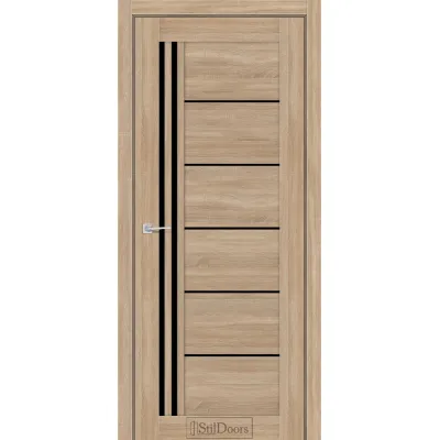 Межкомнатные Двери StilDoors VITANO с черным стеклом ПВХ плёнка-1
