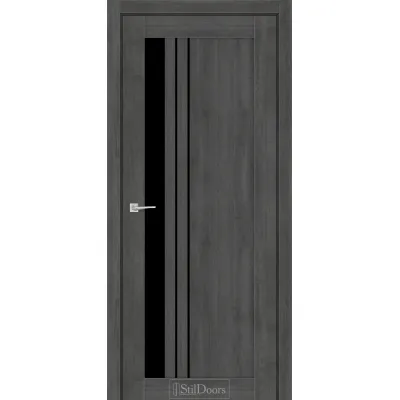Міжкімнатні Двері StilDoors BELLANO Чорне скло ПВХ плівка-5
