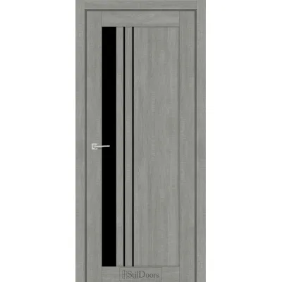 Міжкімнатні Двері StilDoors BELLANO Чорне скло ПВХ плівка-4