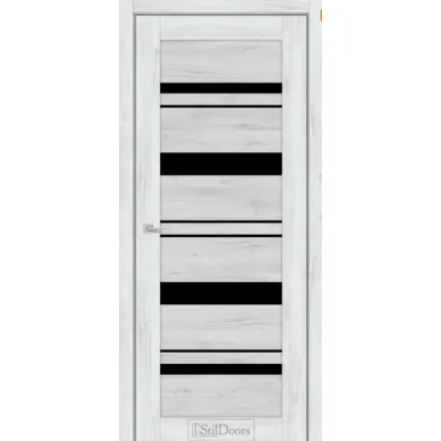 Межкомнатные Двери StilDoors FIORENTA с черным стеклом ПВХ плёнка-8
