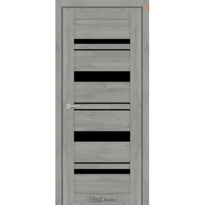 Межкомнатные Двери StilDoors FIORENTA с черным стеклом ПВХ плёнка-7