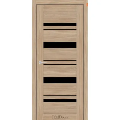 Межкомнатные Двери StilDoors FIORENTA с черным стеклом ПВХ плёнка-6