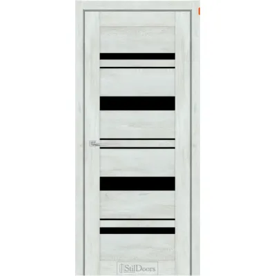 Межкомнатные Двери StilDoors FIORENTA с черным стеклом ПВХ плёнка-4