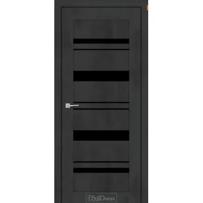Межкомнатные Двери StilDoors FIORENTA с черным стеклом ПВХ плёнка-3