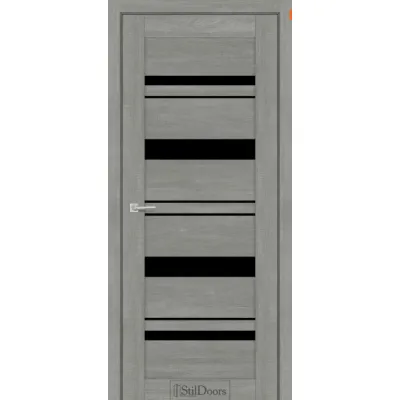 Межкомнатные Двери StilDoors FIORENTA с черным стеклом ПВХ плёнка-2