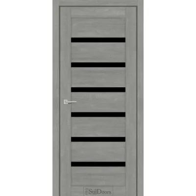 Міжкімнатні Двері StilDoors FIORANO з чорним склом ПВХ плівка-2
