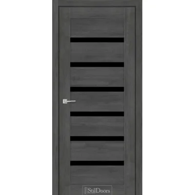 Міжкімнатні Двері StilDoors FIORANO з чорним склом ПВХ плівка-4