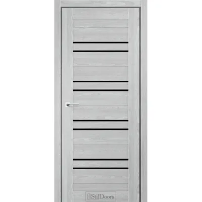 Межкомнатные Двери StilDoors FERRO Черное стекло Ламинатин-1