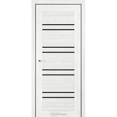Межкомнатные Двери StilDoors FERRO Черное стекло Ламинатин-0