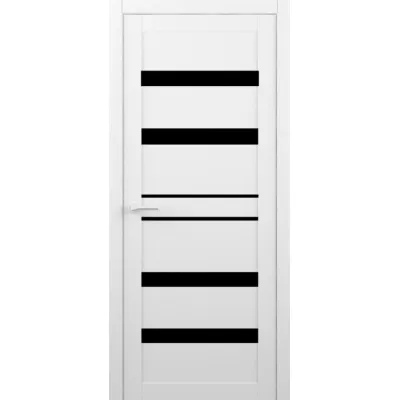 Міжкімнатні Двері Luxdoors Дрезден з чорним склом ПВХ плівка-0