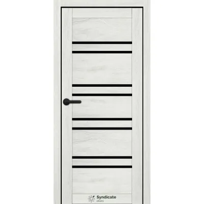 Межкомнатные Двери Syndicate Doors SD-ECOTOP-118 Черное стекло Ламинатин-6