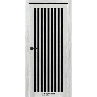Межкомнатные Двери Syndicate Doors SD-ECOTOP-125 Черное стекло Ламинатин-4