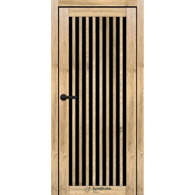 Межкомнатные Двери Syndicate Doors SD-ECOTOP-125 Черное стекло Ламинатин-0