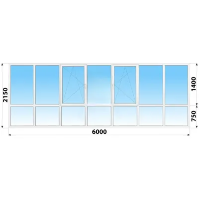Панорамні металопластикові вікна WDS 7S 6000x2150 мм-0