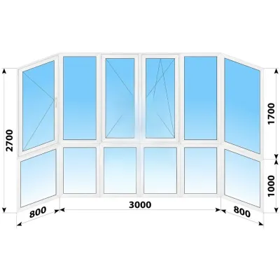 Панорамные металлопластиковые окна WDS 7S 4600x2700 мм-0