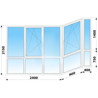 Панорамные металлопластиковые окна WDS 7S 3700x2150 мм-0