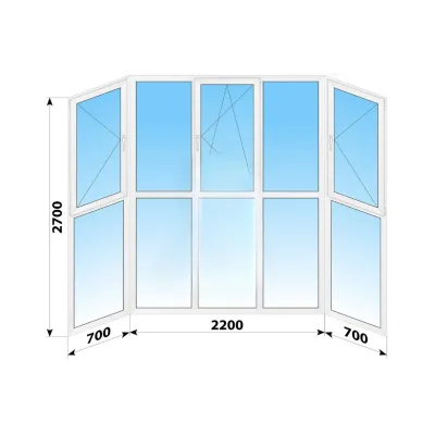 Панорамные металлопластиковые окна WDS 7S 3600x2700 мм-0