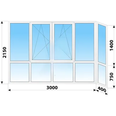 Панорамные металлопластиковые окна WDS 7S 3400x2150 мм-0