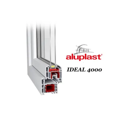 Металлопластиковое окно Aluplast Ideal 4000 четырехстворчатое с двумя поворотно-откидными створками 3000x1500 мм-1
