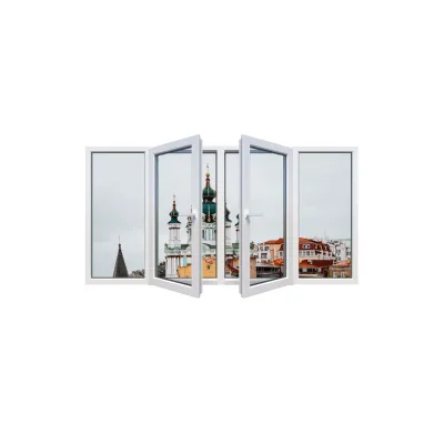 Металлопластиковое окно Viknaland B58-5K четырехстворчатое с двумя поворотно-откидными створками 2600x1000 мм-0