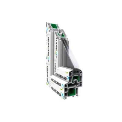 Металлопластиковое окно Viknaland B70-3K четырехстворчатое с двумя поворотно-откидными створками 2600x1400 мм-1