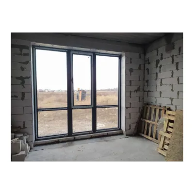 Металопластикове вікно ламіноване Антрацит WDS 76MD чотиристулкове з двома поворотно-відкидними стулками 2400x1500 мм-1